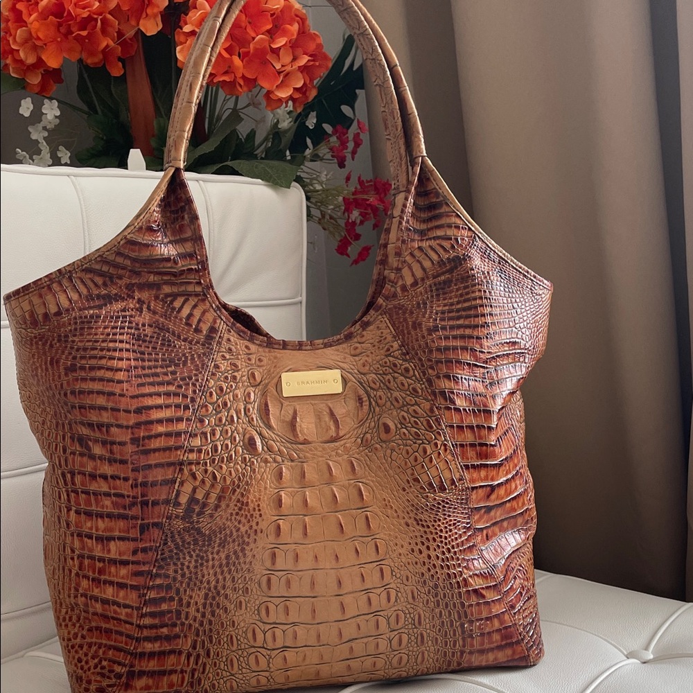 Brahmin.  Luxurious Crocodile Embossed Bag